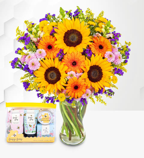 Brilliant Sunshine Bouquet & Pamper Kit
