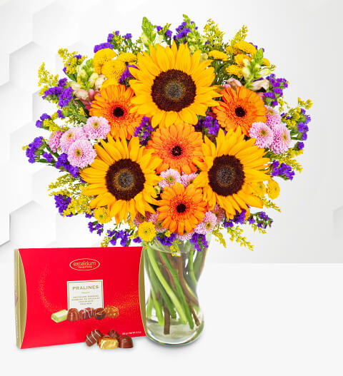 Brilliant Sunshine Bouquet with Chocolates