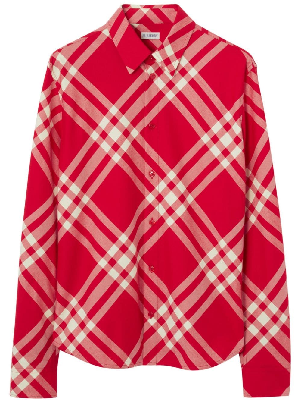 Burberry Check-pattern cotton flannel shirt - Red