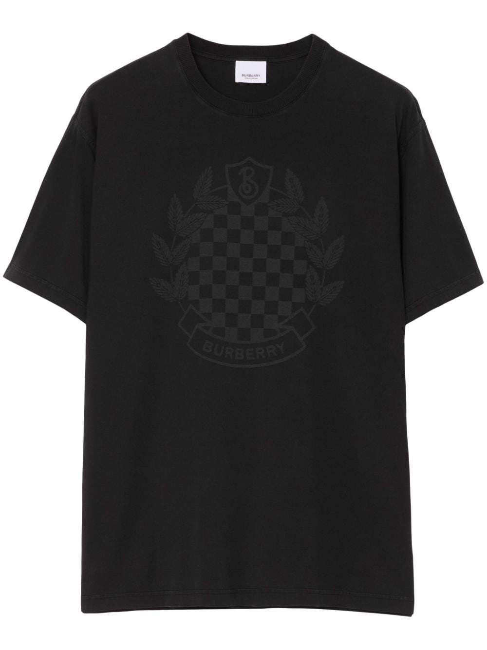 Burberry Chequered Crest cotton T-shirt - Black