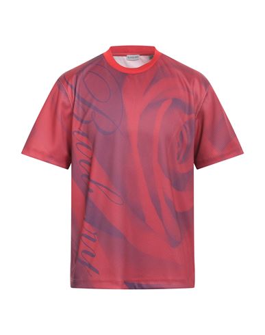 Burberry Man T-shirt Red Size XS Polyester, Polyamide, Elastane