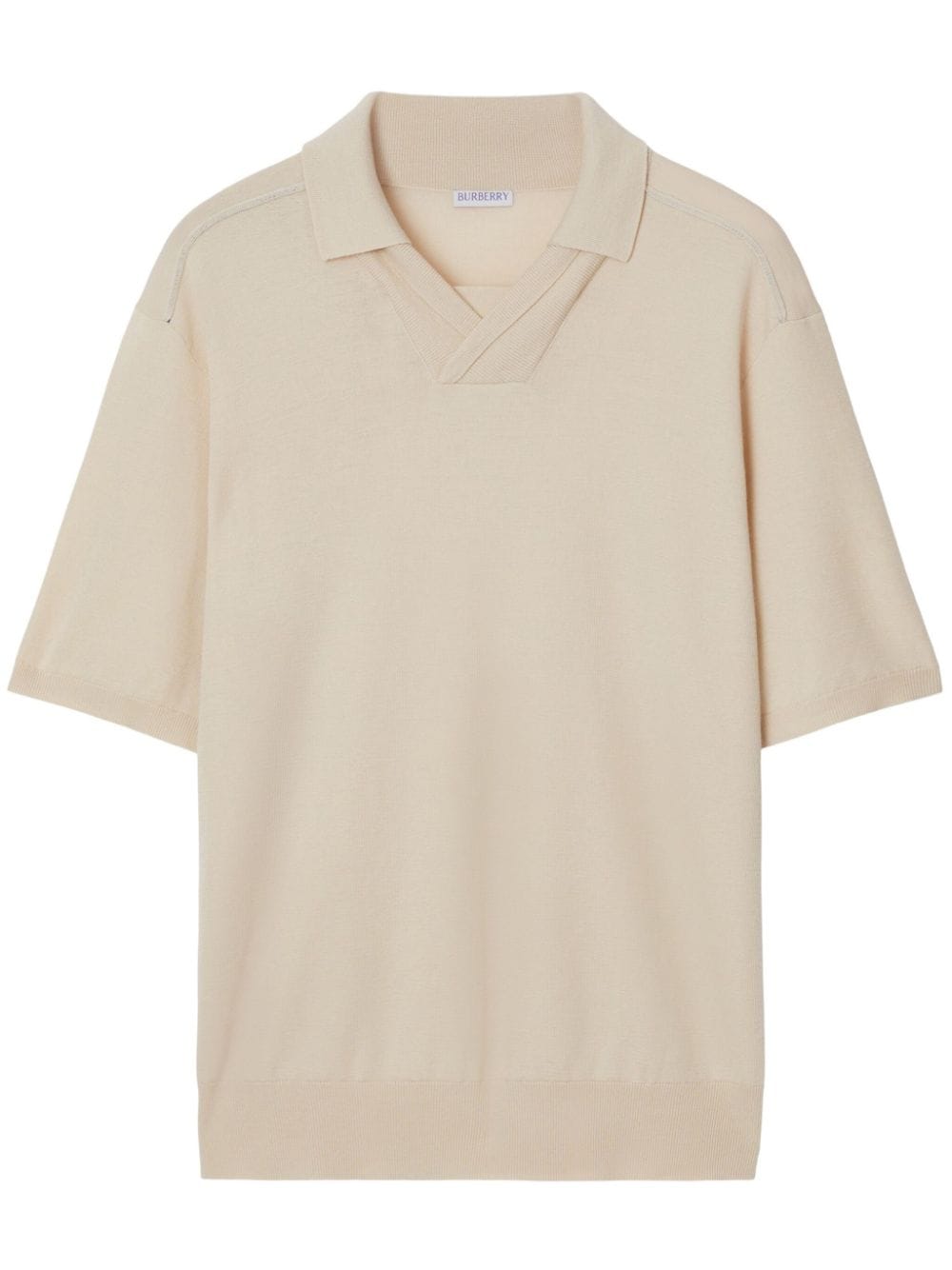 Burberry V-neck wool polo shirt - Neutrals