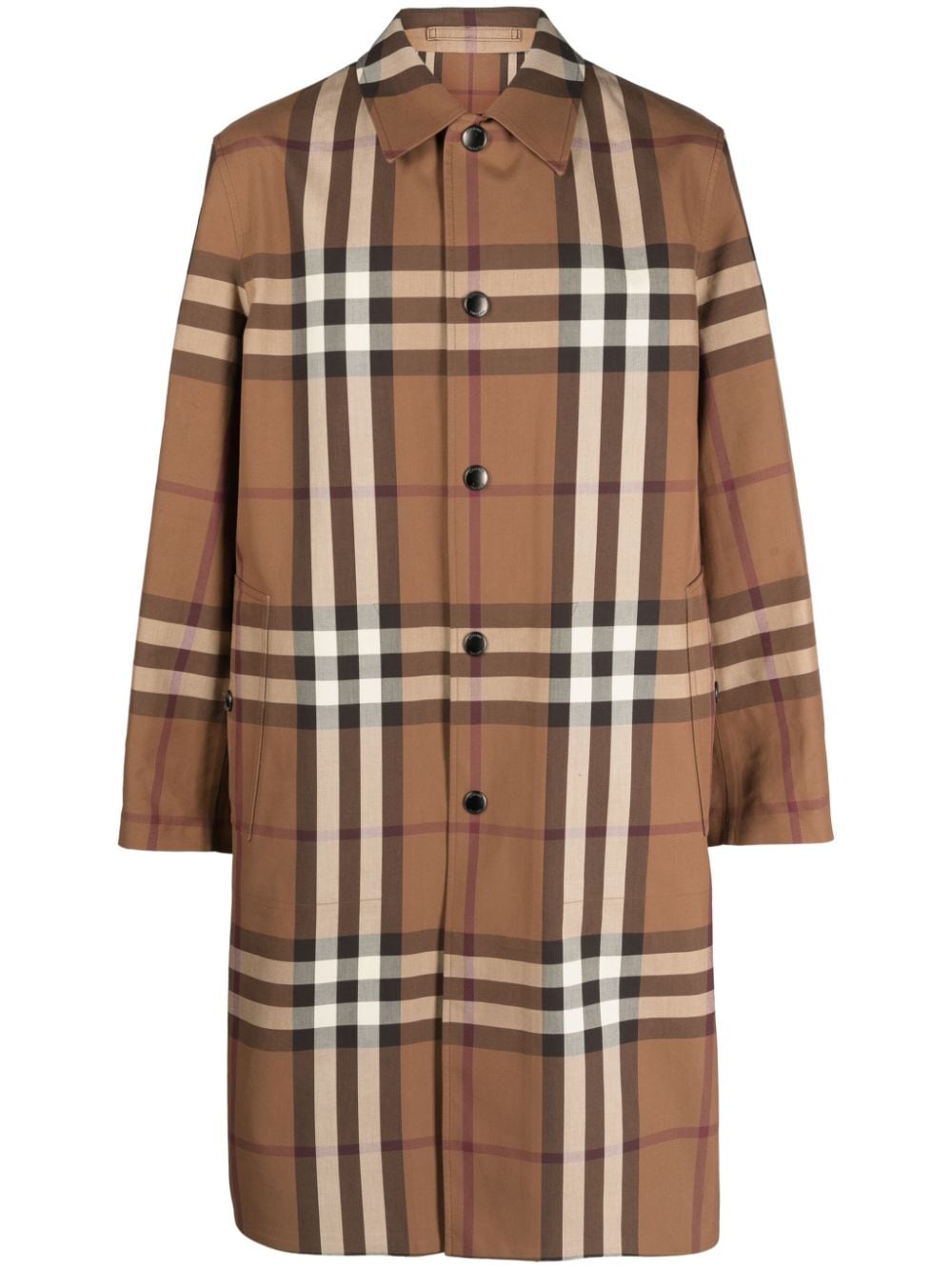 Burberry Vintage Check-pattern cotton coat - Brown