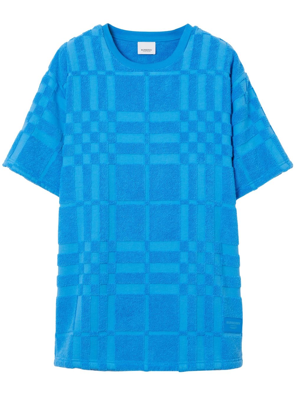 Burberry check-pattern round-neck T-shirt - Blue