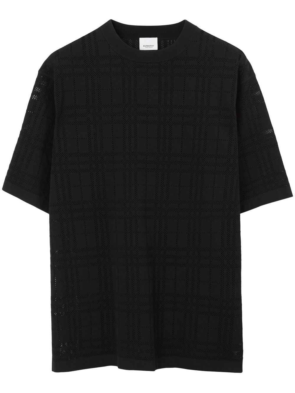 Burberry check-print cotton T-shirt - Black