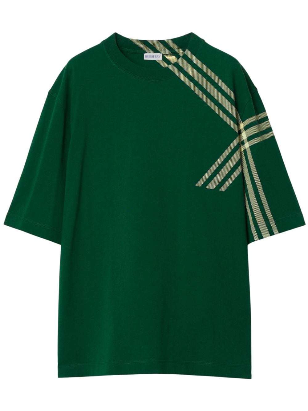 Burberry check-print cotton T-shirt - Green