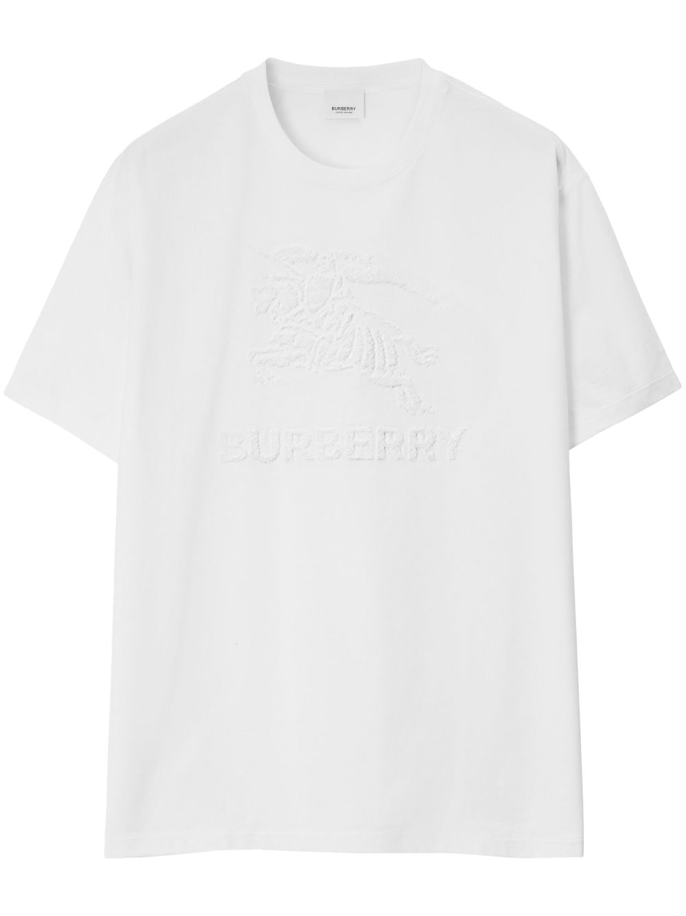 Burberry jacquard logo-embossed cotton T-shirt - White