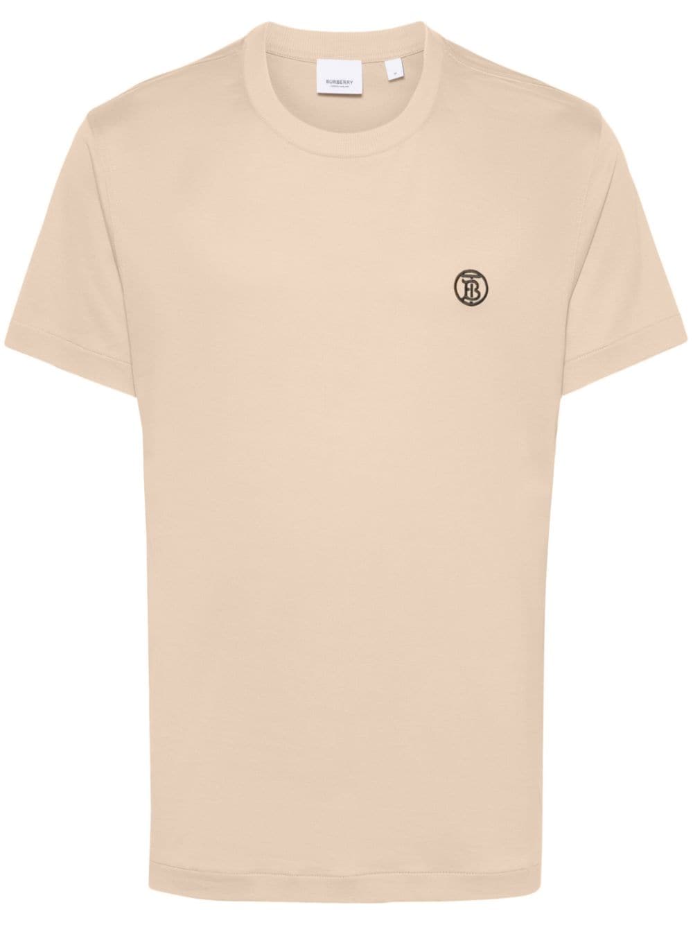 Burberry logo-embroidered cotton T-shirt - Neutrals