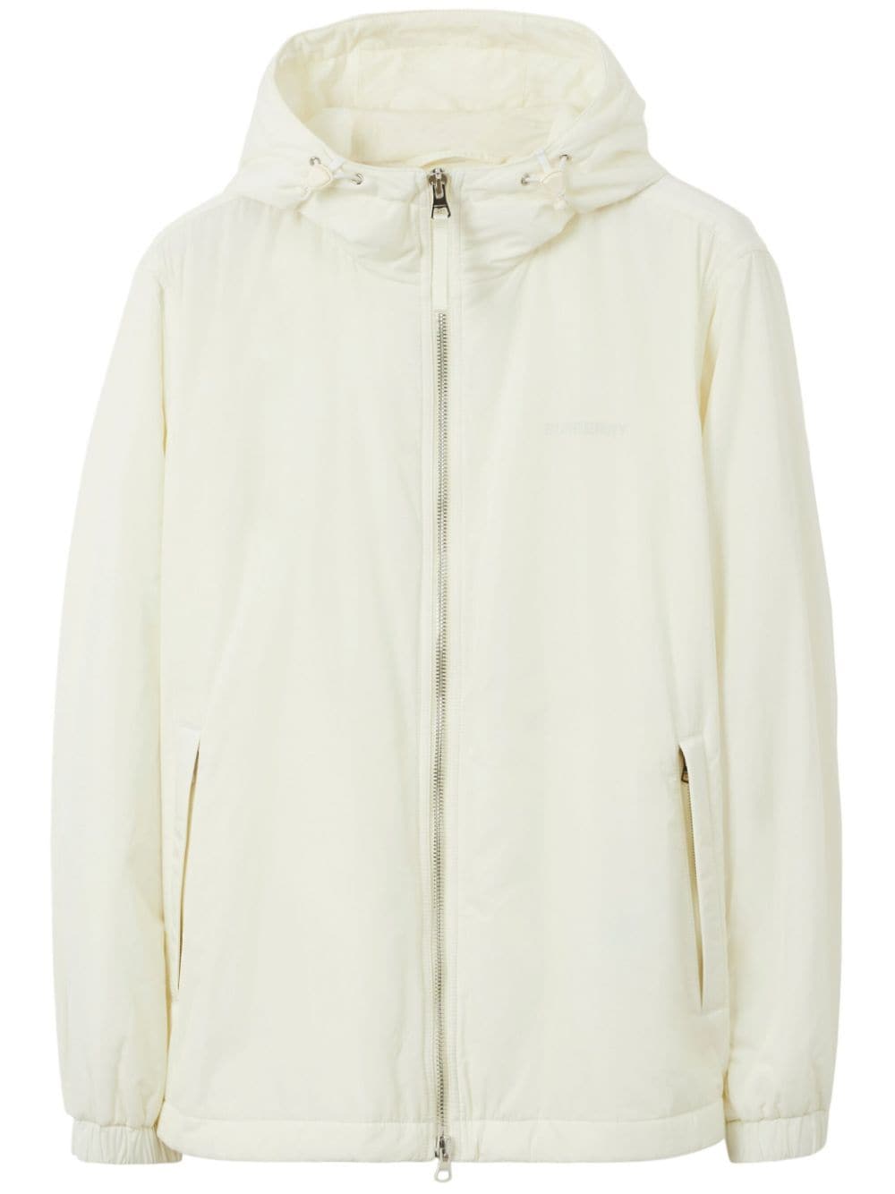 Burberry logo-print hooded jacket - White