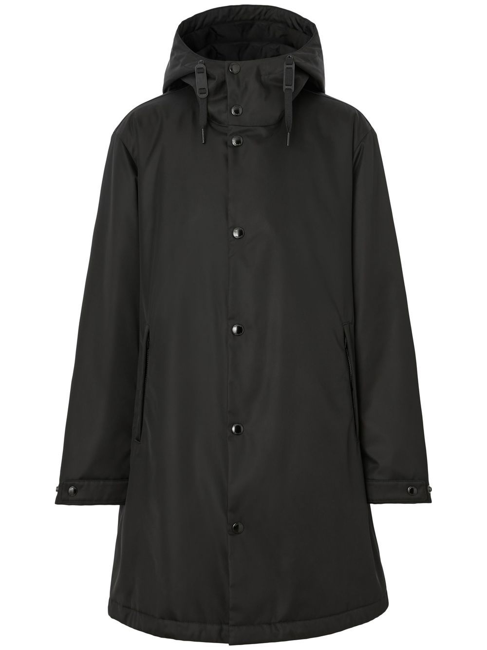 Burberry logo-print hooded parka coat - Black
