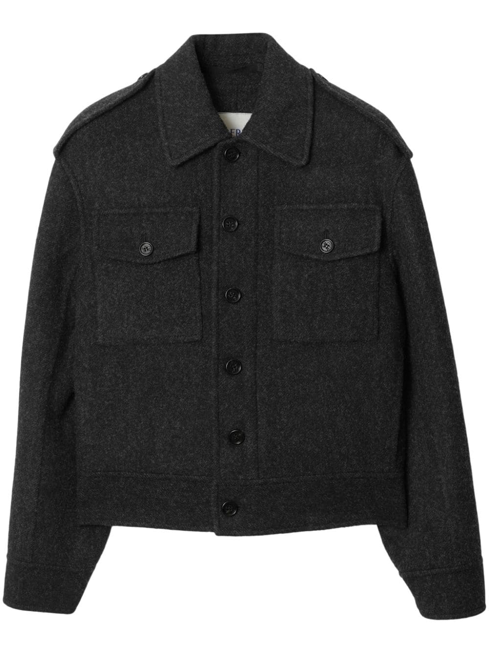 Burberry mélange-wool shirt jacket - Grey