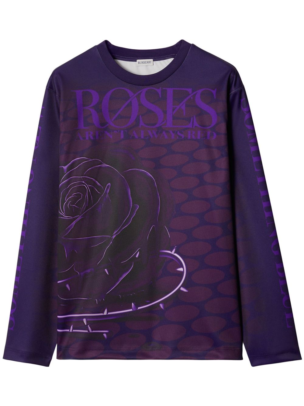 Burberry rose-print long-sleeve jumper - Purple