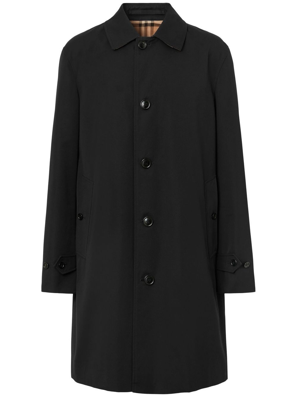 Burberry single-breasted cotton coat - Black