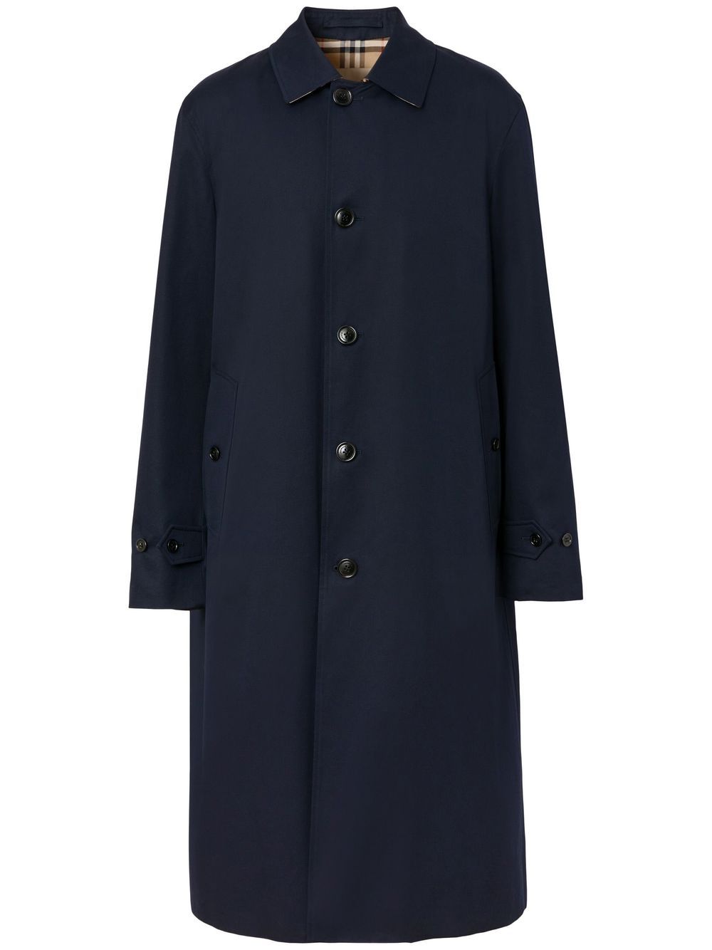 Burberry single-breasted hooded coat - Blue