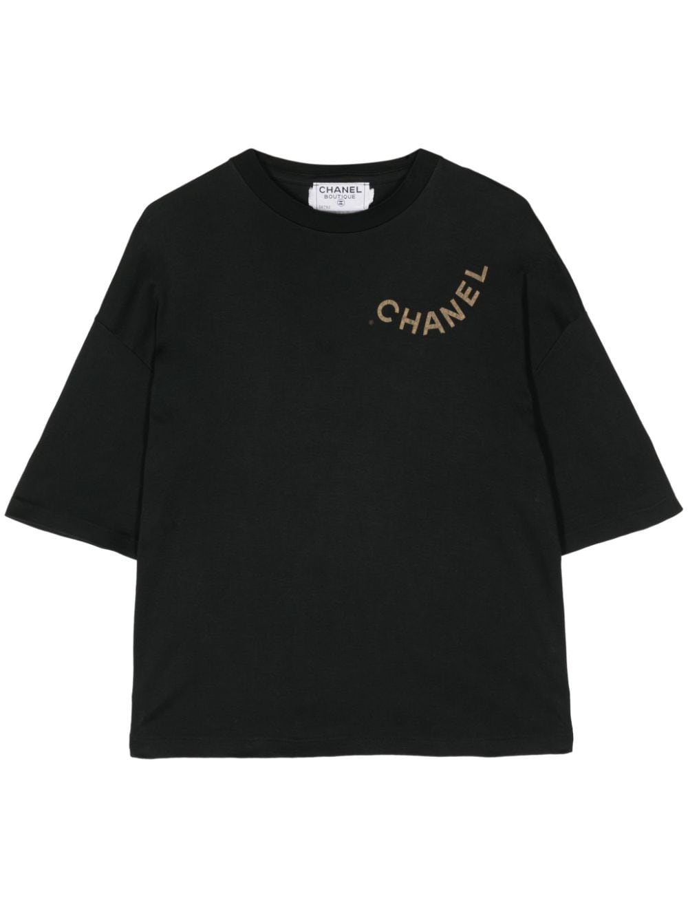 CHANEL Pre-Owned 1990-2000 logo-print T-shirt - Black