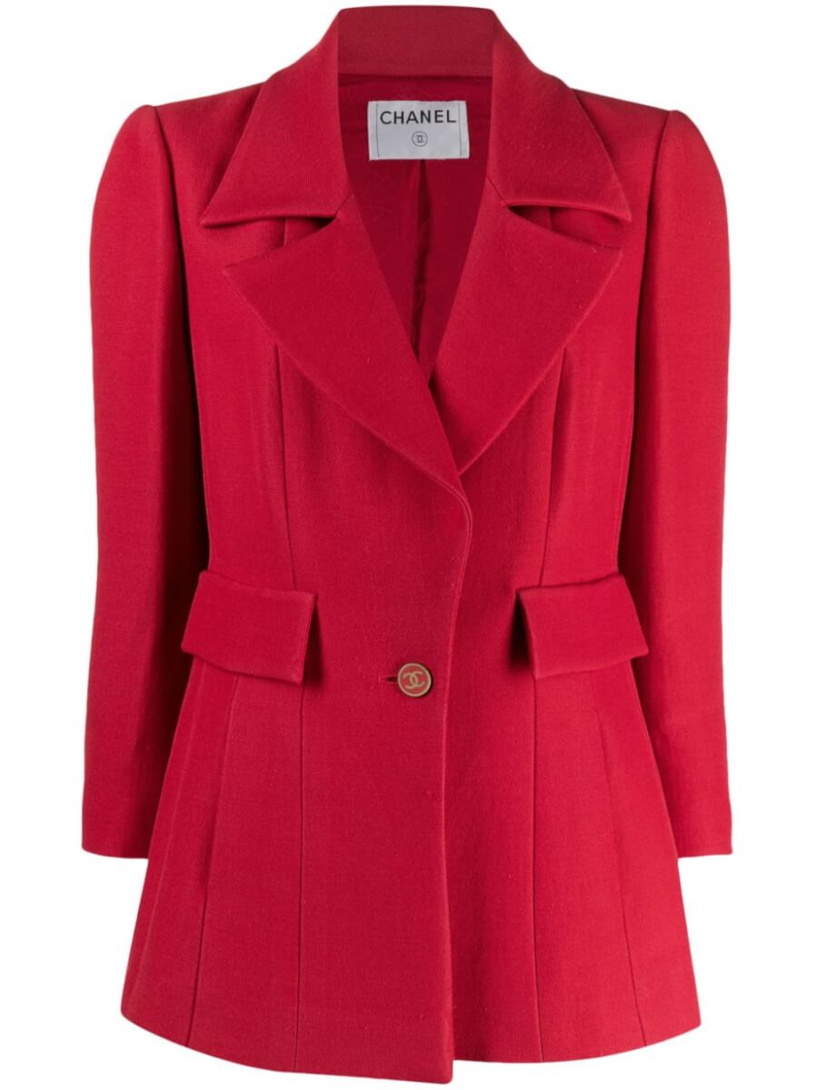 CHANEL Pre-Owned 2000s CC single-breasted blazer - Red
