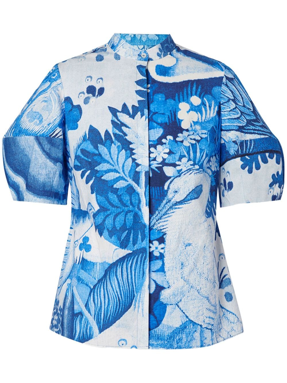 ERDEM graphic-print cotton shirt - Blue
