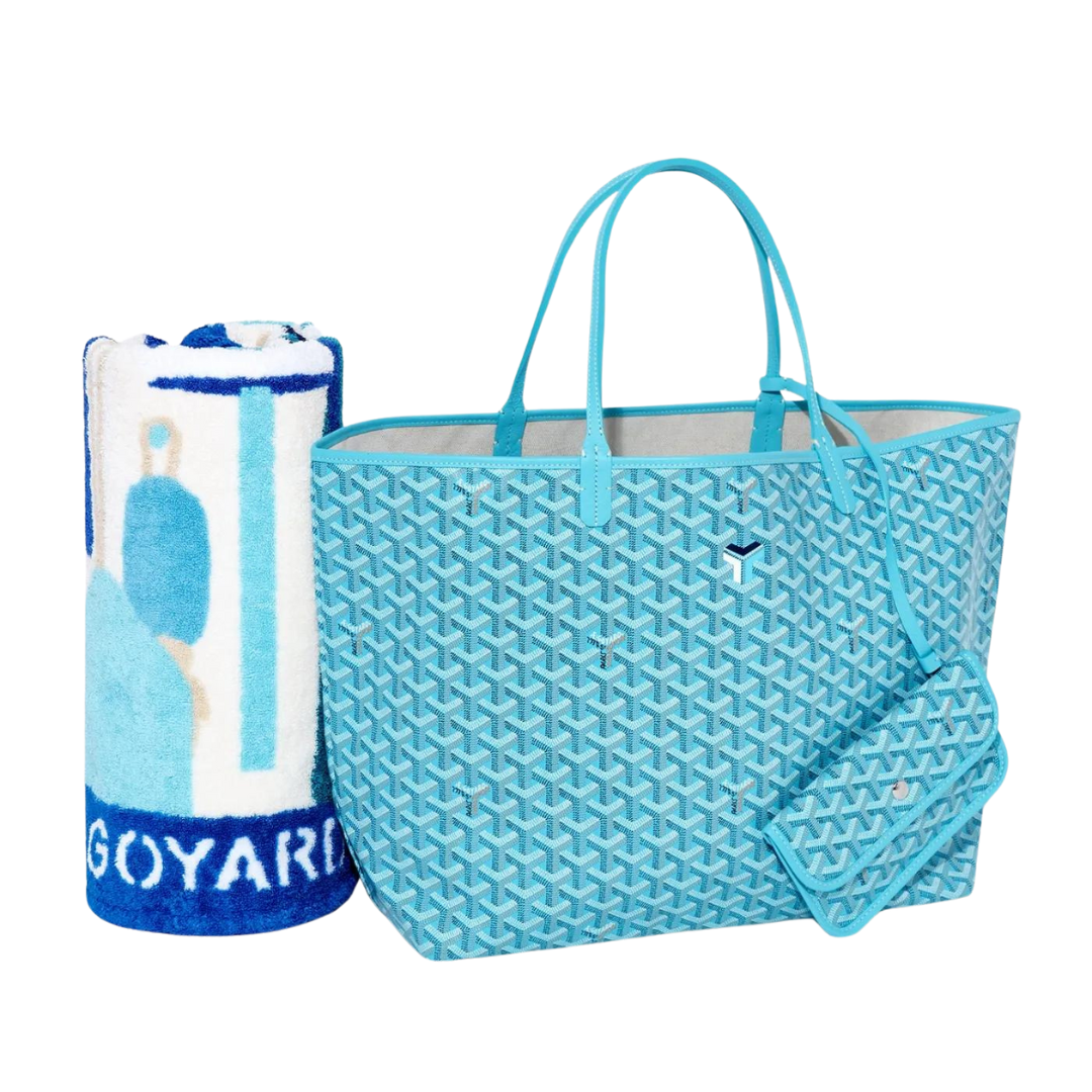 Goyard: Saint Louis Gm Bag And Balise Beach Towel Blue