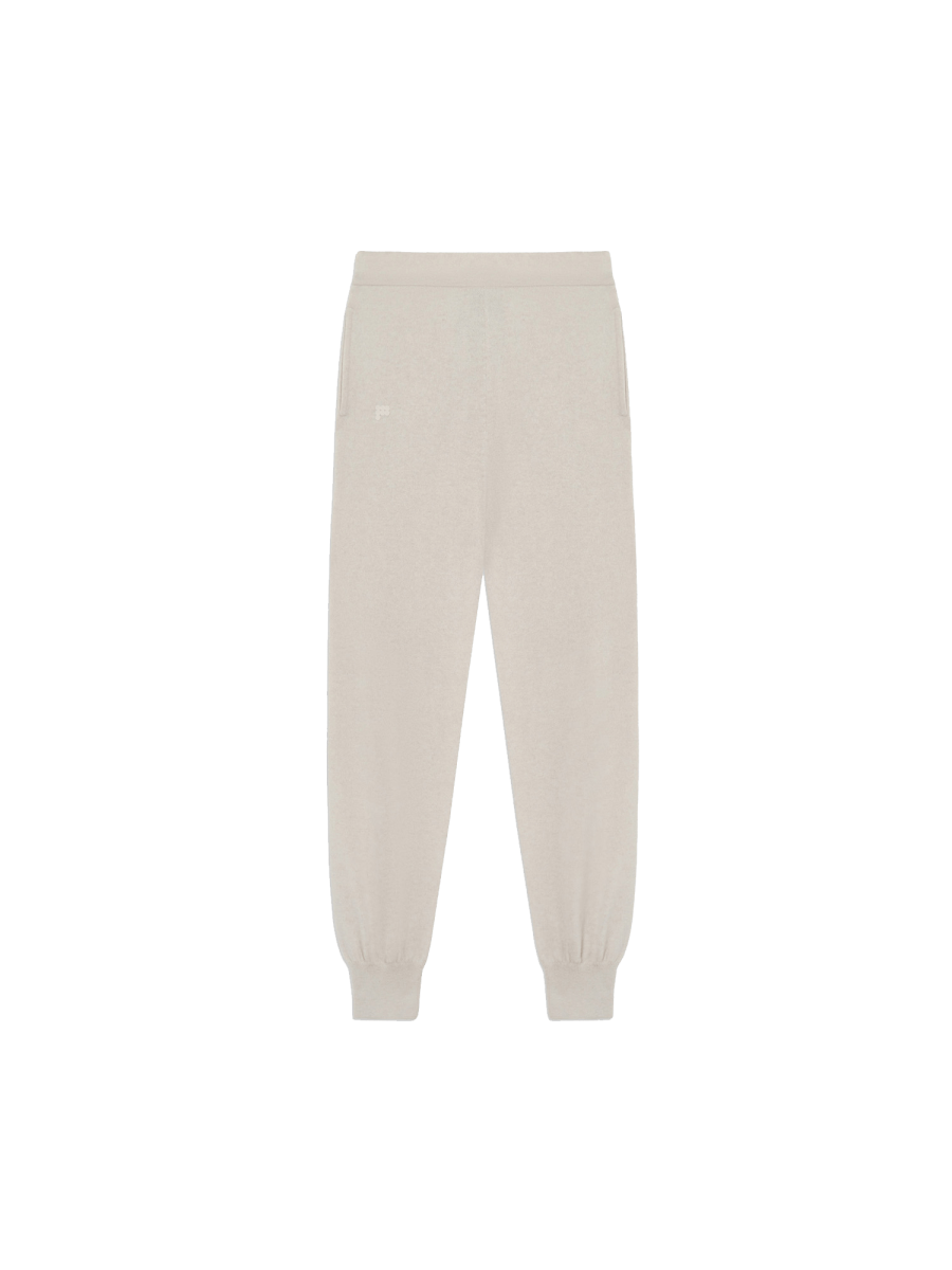 Recycled Cashmere Track Pants-oatmeal