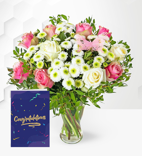 Rose Meadows with Congratulations Card