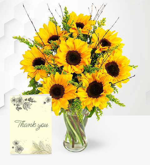 Sensational Sunflowers with Thank You Card
